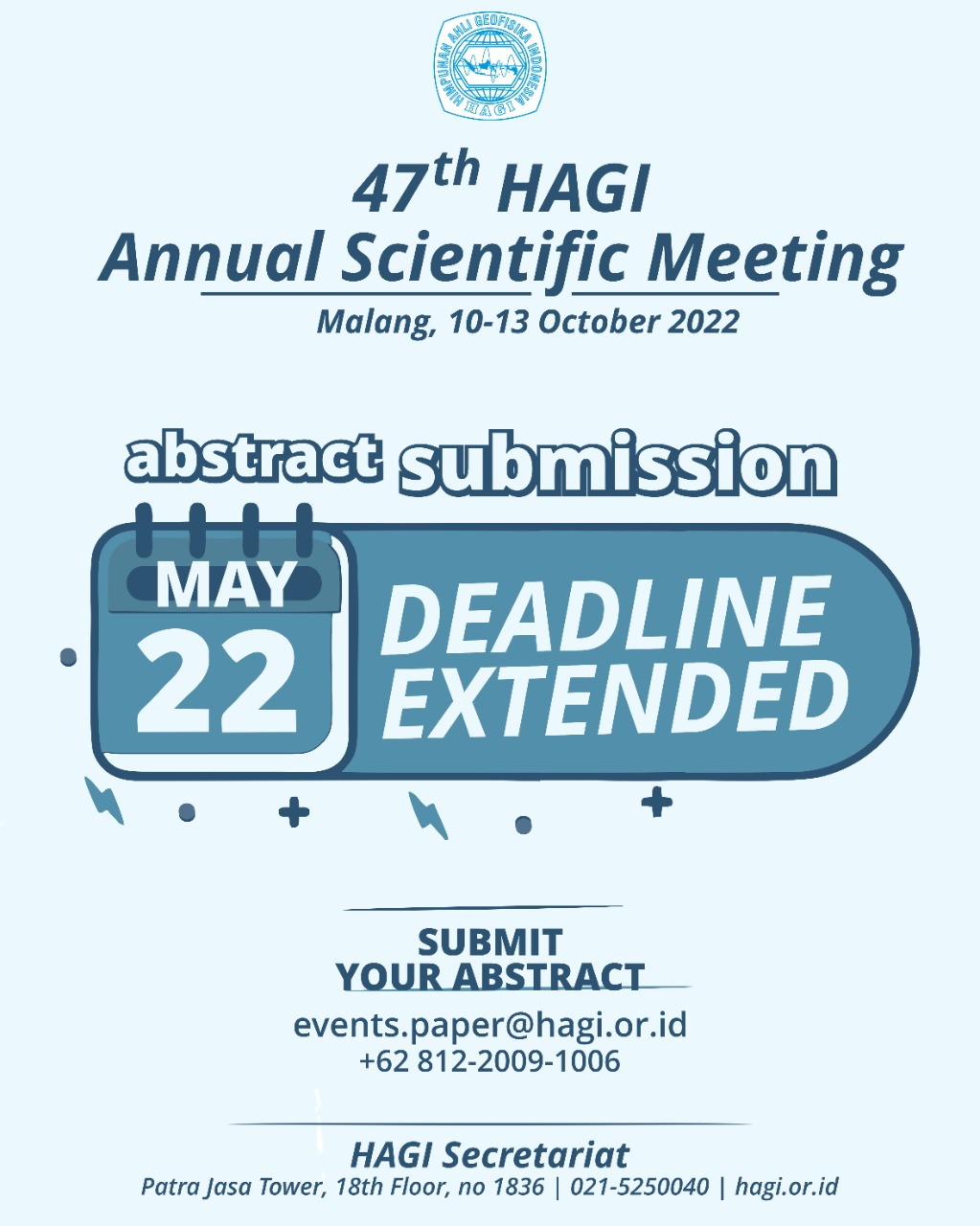Abstract Submission Deadline has been extended to 22nd May 2022! HAGI